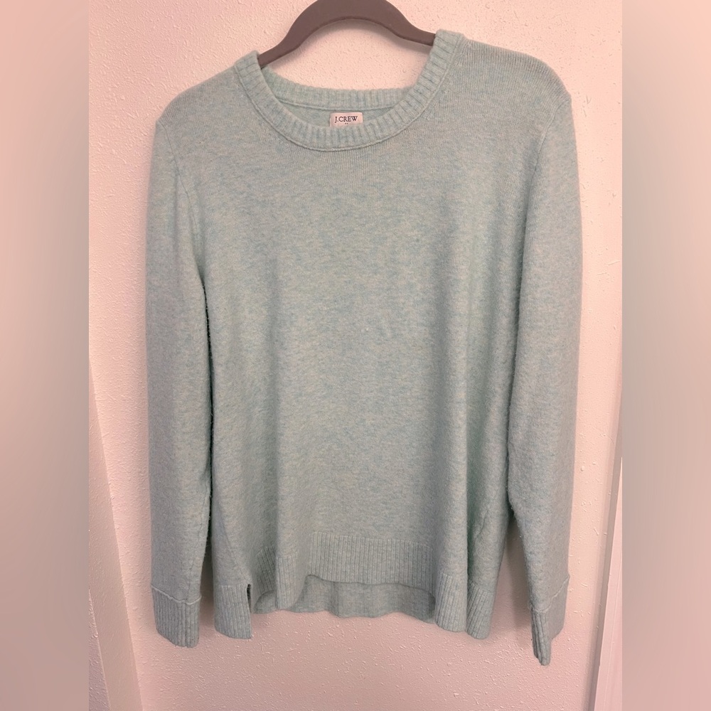 Mint green super soft jcrew sweater size xl.  Piling as shown.